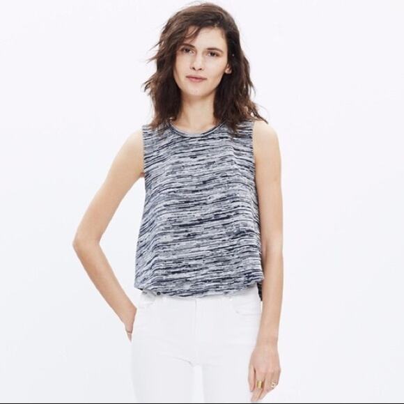 Madewell Marty Space Dye Gray Knit Sleeveless Tank M - Picture 1 of 9